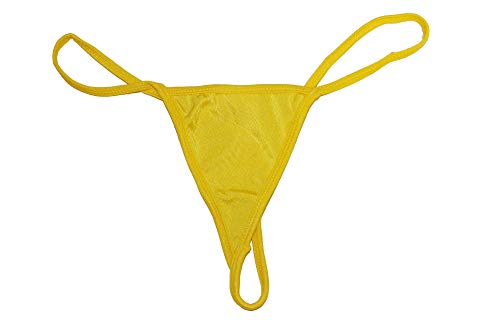 Flirtzy Mini Micro Lycra Y Back G-String Low RiseThong, O/S, Yellow