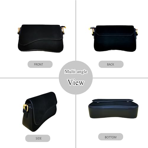 Women’s Suede Flap Shoulder Bag Small Trendy Saddle Crossbody Purses2