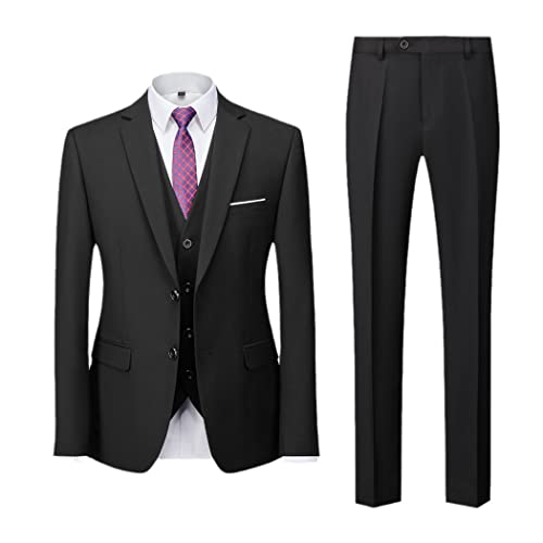 Costume 3 pièces homme noir coupe ajustée taille M veste de cérémonie