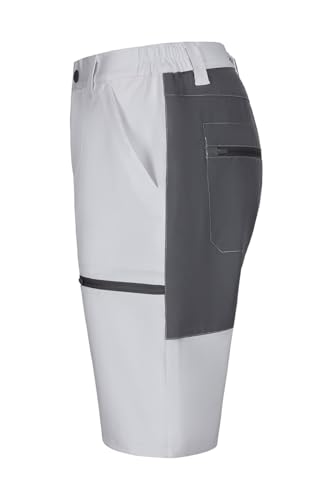 Bermuda trekking stretch VELILLA pour randonnée et marche blanc gris - 2