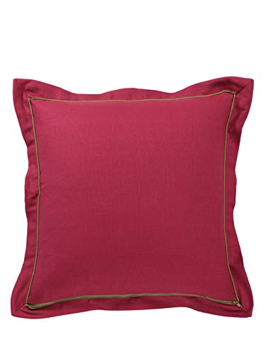 Image of Swayam Set of 5 Solid Cotton Red Cushion Cover | 16 x 16 Inch | Soft Breathable Fabric with Hidden Zipper | Decorative & Stylish Cushion Covers for Sofa, Living Room, Bedroom & Couch