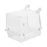 BESPORTBLE Transparentes Vogelbad Mit Auslaufsicherem Design Hängende Papageien-badewanne Badehaus Für Kleine Vögel Wie Kanarien Und Wellensittiche Geeignet Für Vogelkäfige Gesundheitsfördern