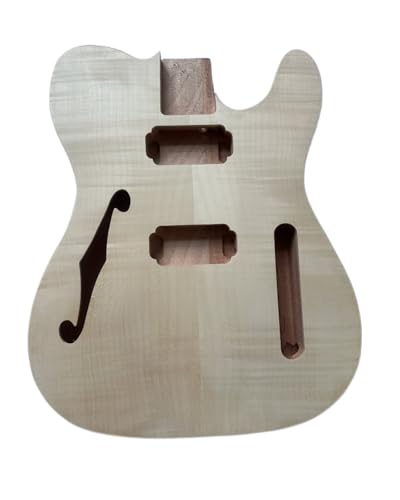 Unfinished Upscale Mahogany TL Guitar Body F Hole HH Electric Guitar Barrel Flame Maple Veneer Building DIY Part 5.6cm Heel