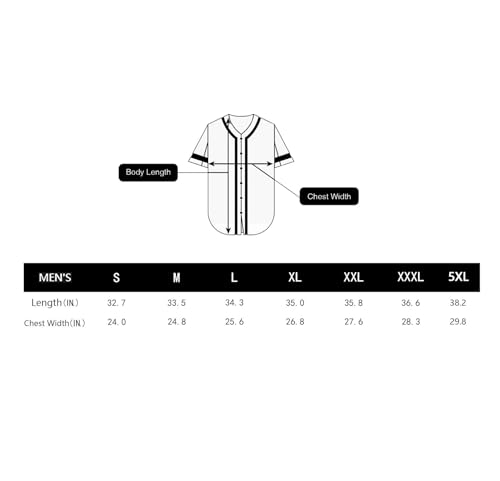 XVNDJ Camiseta masculina de beisebol hip hop Barons #45, camisetas de beisebol de manga curta, branc