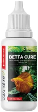 AquaNature® Betta Cure Treats Bacterial & Fungal Infection for Betta Fish Tank 30ml