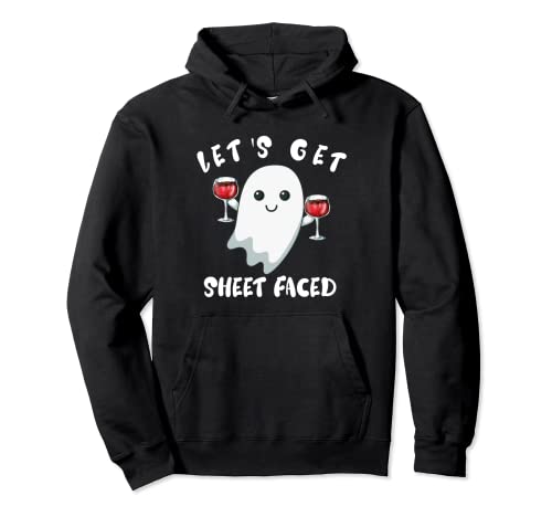 Funny Ghost Shirt Halloween Wine Lover Day Beber Women Sudadera con Capucha