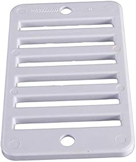 Custom Molded Products 25533-000-010 2" x 4" White Rectangular Pool Deck Drain Grate with Screws