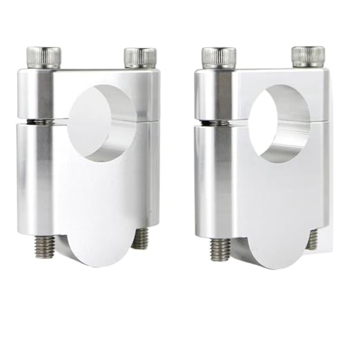 Motorcycle Handle Bar Riser For YFZ 450 2004-2006 For Grizzly 660 700 For Kodiak 700 For Raptor 250 700 7/8" 22mm Handlebar Risers Clamps Motorcycle CNC Handlebar Risers(Silver 30)