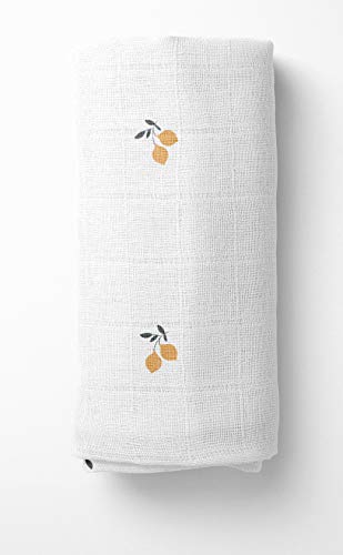 New Summer Collection Cece Luna Baby Muslin Swaddle Blanket - 100% Cotton (Lemons)