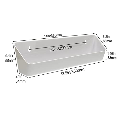 Bueyfolt 14" Kitchen Sink Front Tip-Out Accessory Trays With Mounting Screws, White, 2 Pack (Conventional Open Tray And Accessory Tray With Ring Holder And Soap Dish) Hinges Are Not Included #TOP1