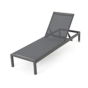 Christopher Knight Home Coral Bay Outdoor Aluminum Chaise Lounges with Mesh Seat, 4-Pcs Set, Grey / Dark Grey Christopher Knight Home Coral Bay Outdoor Aluminum Chaise Lounges with Mesh Seat 4 Pcs Set Grey Dark Grey