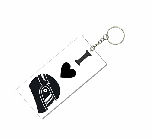 DualColorStampe Porte-clés moto personnalisé battement de coeur motard - cadeau papa - idée cadeau personnalisée - cadeau Saint Valentin POR011, Noir , Taille Unique