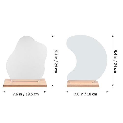 Espejo de Maquillaje Irregular para Escritorio 2 Piezas miniatura 3