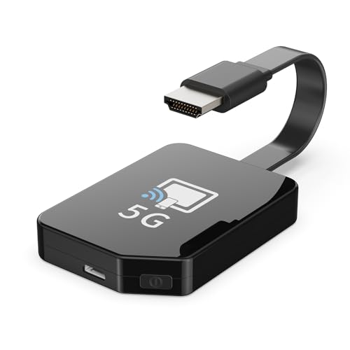 4K Miracast HDM Dongle, 5G Wireless HDMI Dongle, Miracast Wireless HDMI Dongle, Compatible i-Phone/i-Pad/Android/i-OS to TV/Monitor (Supports Miracast, DLNA, Airplay)