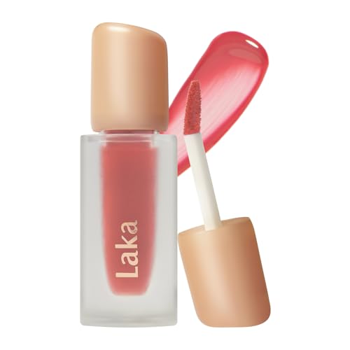 Laka Fruity Glam Tint | Glowing Korean Lip Tint with Hydrating Lightweight Texture | Buildable Color, Non-Sticky High Shine Gloss | K-Beauty Korean Makeup | #101 Joyful, 0.15oz