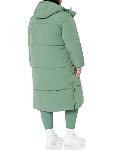 Amazon Essentials Damen Übergroße Lange Pufferjacke (Erhältlich in Übergröße), Salbeigrün, XX-Large