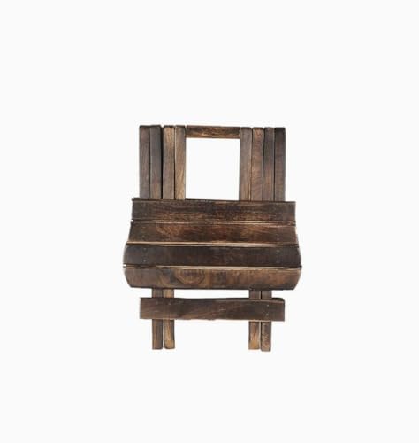 Image of Wood Polished And Furnished End Table /Stool With Antique Polish Multipurpose Coffee Stand Table (Square, 12 Inches)