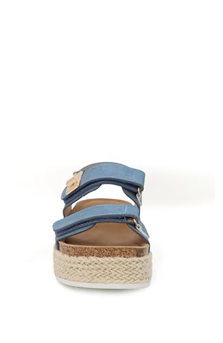 Image of YOKI TRIBECA-Y Platform Girls Sandals With Double Strap And Gold Buckle - Lightweight Toddler Sandals - Cushioned Footbed Sandal