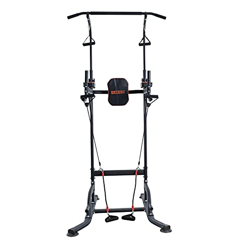ESTEXO Kraftstation Kraftturm Fitnesstower Klimmzugstange Dip Station Heimtrainer – Bild 5