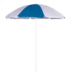 Guarda Sol de Praia, Alumínio, 1,80m de Diâmetro, 2m de Altura, Proteção Solar FPS 70, para Praia, Piscina e Pesca, em Poliéster com Tubo em Aço Carbono