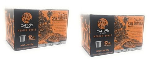 Cafe Ole HEB Single Serve Coffee Pods 12 count - 2 boxes (Taste of San Antonio)