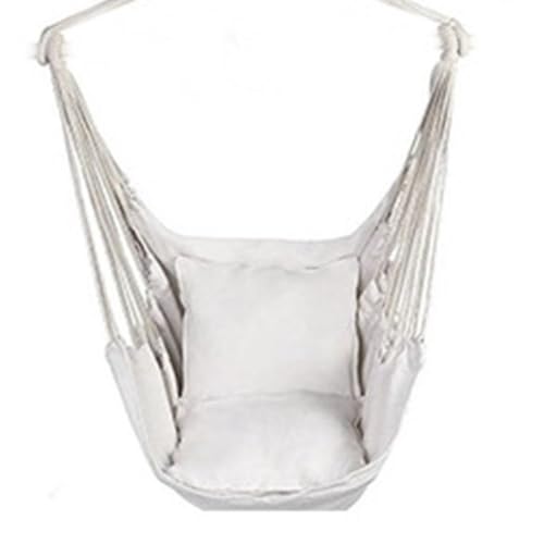 Premium hängande stol med 3-punkts förstärkning – 100 x 130 cm inomhus/utomhus gungstol med säkerhetsrem och stålkullager (stöder upp till 180 kg)