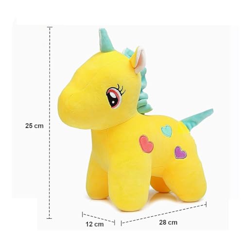 Image of Storescent Soft Toys for Kids, Stuffed Animal Plush Soft Toys for Boys and Girls | Unicorn Plushie Toy (Unicorn Yellow 25cm)
