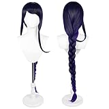 ANOGOL Hair Cap+ Baal Purple Ombre Wigs Anime Cosplay Wigs Long Braid Costume Synthetic Hair With Bangs Fringe Hairstyles For Lonita Party