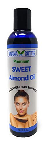 Bwana Butter Sweet Almond Oil is cold-pressed Rich in Vitamin A, E, B, & Essential Fatty Acids. Perfect > Sensual or Therapeutic Massage, Skin & Hair Care. Non-Greasy Carrier Oil for Soaps & Cosmetics