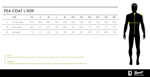 Brandit Pea Coat, Uomo, Navy, Xxl - 5