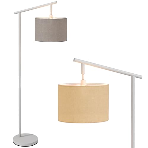 HOMCOM Modern Floor Lamps for Living Room with Rotating Lampshade, Standing Lamp for Bedroom, LED Bulb Included, Grey