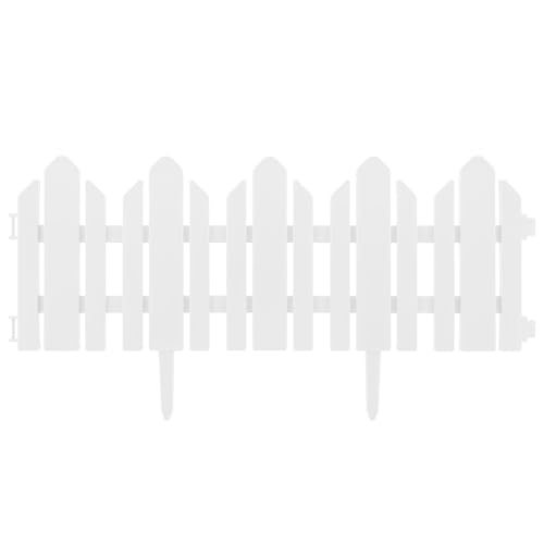 Recinzione da giardino piccola recinzione bordo palizzata recinzione decorativa bianca 2,3 mb decorazione giardino disposizione fiori piante plastica elegante semplice montaggio modulare flessibile