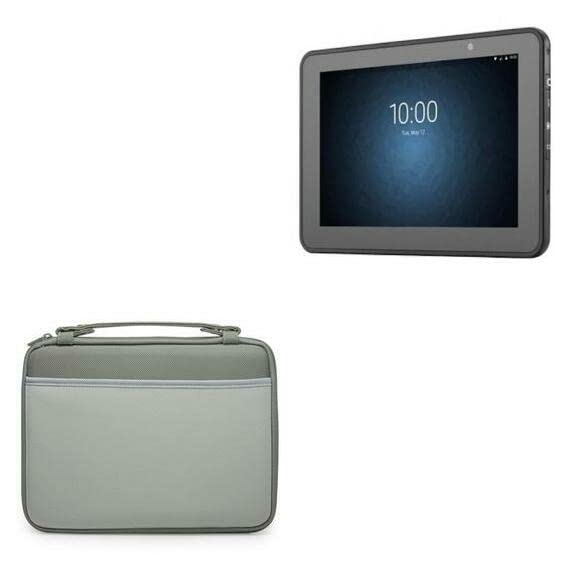 BoxWave Case Compatible with SuperLogics SL-MOBILE-EVM-ET51 - Hard Shell Briefcase, Slim Messenger Bag Briefcase Cover Side Pockets - Pewter