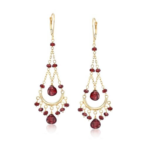 Ross-Simons 22.00 ct. t.w. Garnet Chandelier Earrings in 14kt Yellow Gold