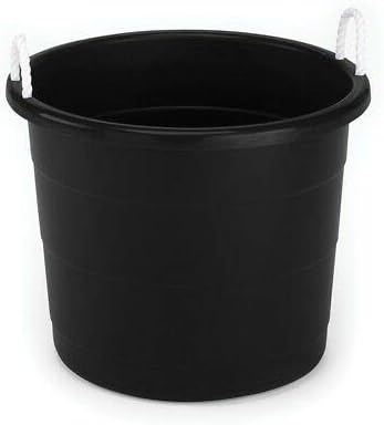 Storage Tub with Rope Handles 18 Gal Black