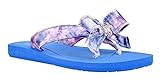 Guess Women's Tuta Blue Tie Dye Bow Tie Flip Flops Sandals Shoes, Size 7