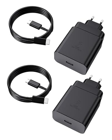 45 W USB C kabel do szybkiego ładowania, super szybka ładowarka z kablem typu C, 1,8 m, 2 sztuki, do Samsung Galaxy S25, S24, S23, S22, S21, S20, FE S10, S9, S8, A55, A54, A53, A52, A51, A50, A34,