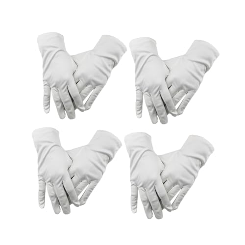 HOMSFOU 5 pares Guantes de Poliéster Blancos Ultrafinos sin Polvo Antiestáticos y Duraderos para Cocina Limpieza y Restaurante Protección Versátil para Manos Sensibles