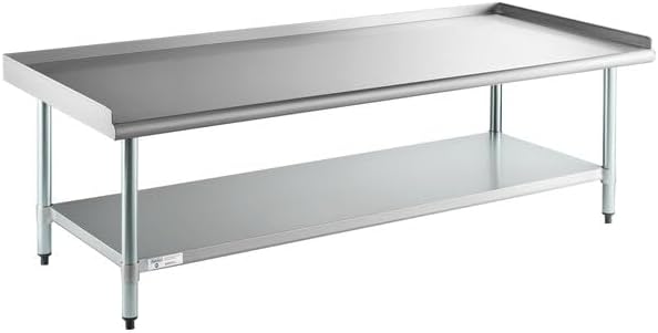 30" x 72" Stainless Steel Equipment Stand with Undershelf, 18-Gauge, Galvanized Legs, 750 lb Capacity