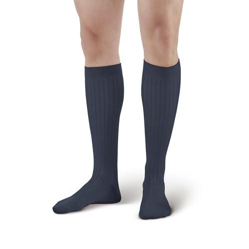 Ames Walker AW Style 129 Men's Micro/Cotton Dress 15-20 mmHg Moderate Compression Knee High Socks Black Medium2