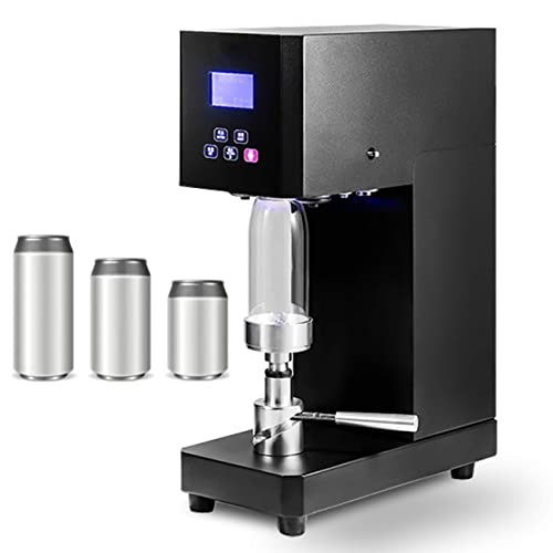Automatic Can Sealing Machine 370W Can Seamer Can Sealer with Intelligent Panel & Counting, 55mm Caliber Tin Can Sealer Height Adjustable Bottle Capping for Milk Tea Coffee Pop PET Cans