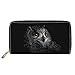 Dolyues Damen-Geldb&ouml;rse, PU-Leder, mit mehreren Kartenf&auml;chern und Kartenf&auml;chern, Handyf&auml;chern, Clutch, Geldbeutel, Schwarzer Eulen-Druck, Klassisch