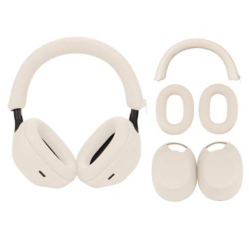 umvowuxa 3�Z�b�g�P�[�X�J�o�[ Sony WH-1000XM5�w�b�h�t�H���p�AEmbody Ear Pad Cover/�w�b�h�o���h �J�o�[/�C���[�J�o�[ �\�t�g�V���R���w�b�h�t�H���A�N�Z�T���[(�I�t�z���C�g)
