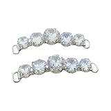 Boucle de connecteur en strass:vous recevrez 2 boucle de connecteur de bikini en strass cristal, chacune comportant cinq strass soigneusement disposés qui scintillent magnifiquement sous la lumière.