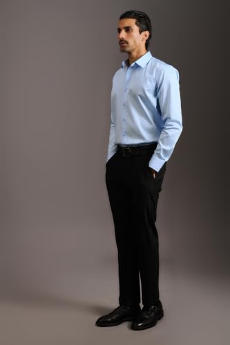 Image of BEYOURS Men's Full Sleeve Shirt Regular Fit Spread Collar 100% Cotton Satin Office & Formal.