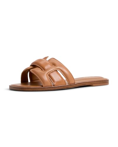 ALDO Women's Elenaa Flat Sandal, Medium Brown, 5