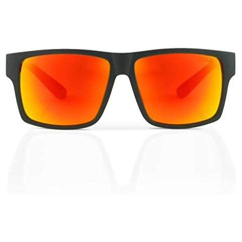 TOROE Classic Polarized RANGE Sunglasses TR90 Unbreakable Frame Fire Red Polycarbonate Lenses (Matte Black | Sunrise) Cover