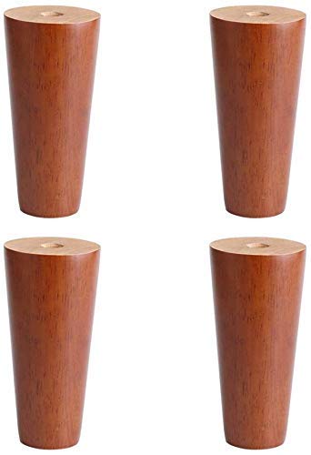 Patas de reemplazo de muebles en madera de roble, pack de 4 patas cónicas de 12 cm