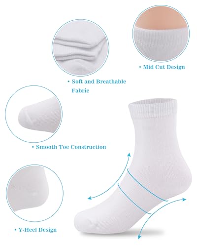 Duufin 12 Pairs Kids Girls Crew Socks Mid Cut Casual Athletic School Socks for Girls Kids2