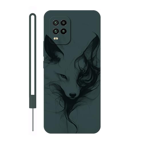 Sunrive Funda Compatible con Xiaomi Mi 10 Lite 5G,Slim Fit Gel Mate Carcasa Case Bumper de Impactos Espalda Cover (Verde)+1 X Correa